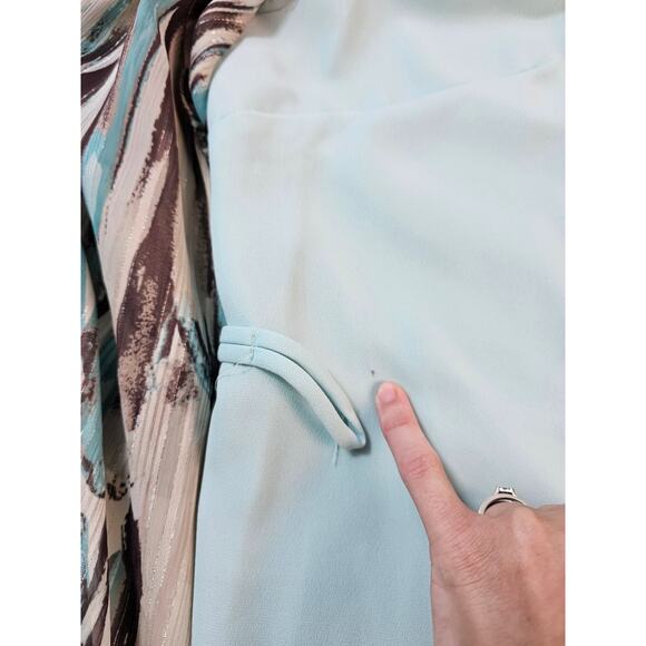 Fuax twinset career casual layering blouse blue stained glass 22W made in USA ^ - Picture 7 of 10